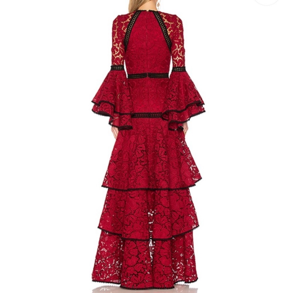 Alexis Laurel Tiered Lace Gown S - Picture 3 of 4